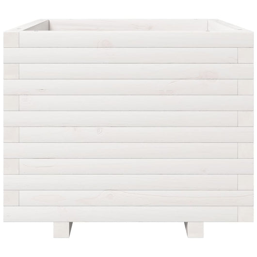 Vassoio per fioriera aiuola rialzata piante fiori terrazza giardino 60 x 60 x 49,5 cm legno di pino massiccio bianco 02_0037719