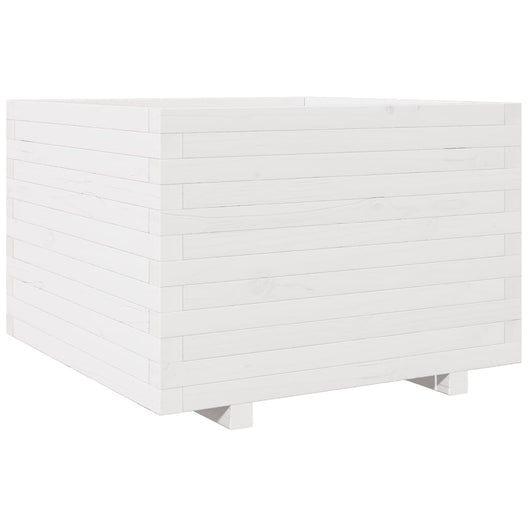 Vassoio per fioriera aiuola rialzata piante fiori terrazza giardino 70 x 70 x 49,5 cm legno di pino massiccio bianco 02_0037825