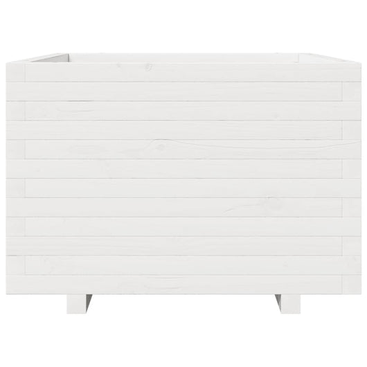 Vassoio per fioriera aiuola rialzata piante fiori terrazza giardino 70 x 70 x 49,5 cm legno di pino massiccio bianco 02_0037825