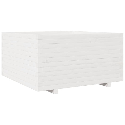 Vassoio per fioriera aiuola rialzata piante fiori terrazza giardino 90 x 90 x 49,5 cm legno di pino massiccio bianco 02_0038057