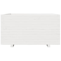 Vassoio per fioriera aiuola rialzata piante fiori terrazza giardino 90 x 90 x 49,5 cm legno di pino massiccio bianco 02_0038057
