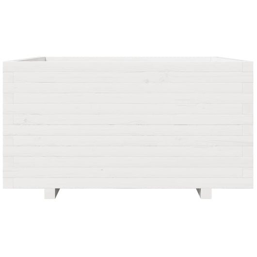 Vassoio per fioriera aiuola rialzata piante fiori terrazza giardino 90 x 90 x 49,5 cm legno di pino massiccio bianco 02_0038057