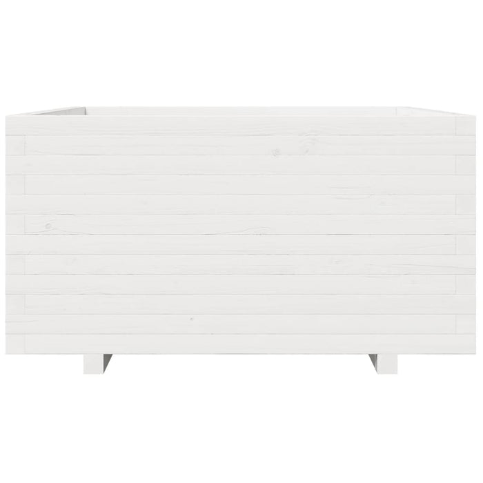 Vassoio per fioriera aiuola rialzata piante fiori terrazza giardino 90 x 90 x 49,5 cm legno di pino massiccio bianco 02_0038057