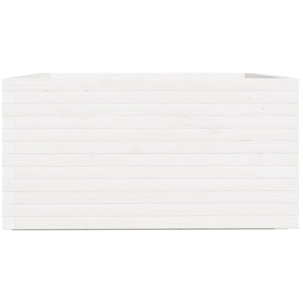 Vassoio per fioriera aiuola rialzata piante fiori terrazza giardino 90 x 90 x 49,5 cm legno di pino massiccio bianco 02_0038057