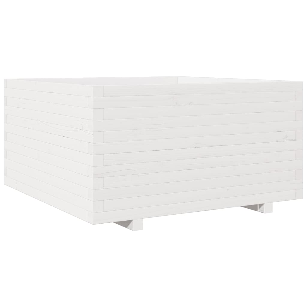 Vassoio per fioriera aiuola rialzata piante fiori terrazza giardino 90 x 90 x 49,5 cm legno di pino massiccio bianco 02_0038057