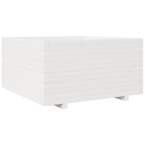 Vassoio per fioriera aiuola rialzata piante fiori terrazza giardino 90 x 90 x 49,5 cm legno di pino massiccio bianco 02_0038057