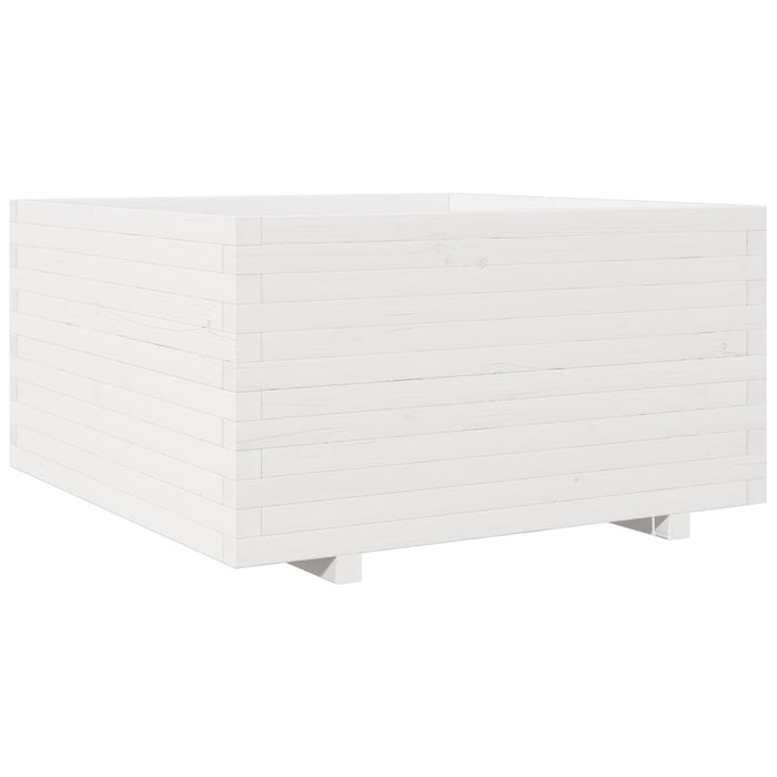 Vassoio per fioriera aiuola rialzata piante fiori terrazza giardino 90 x 90 x 49,5 cm legno di pino massiccio bianco 02_0038057