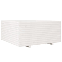 Fioriera da Giardino Bianca 100x100x49,5 Legno Massello di Pino