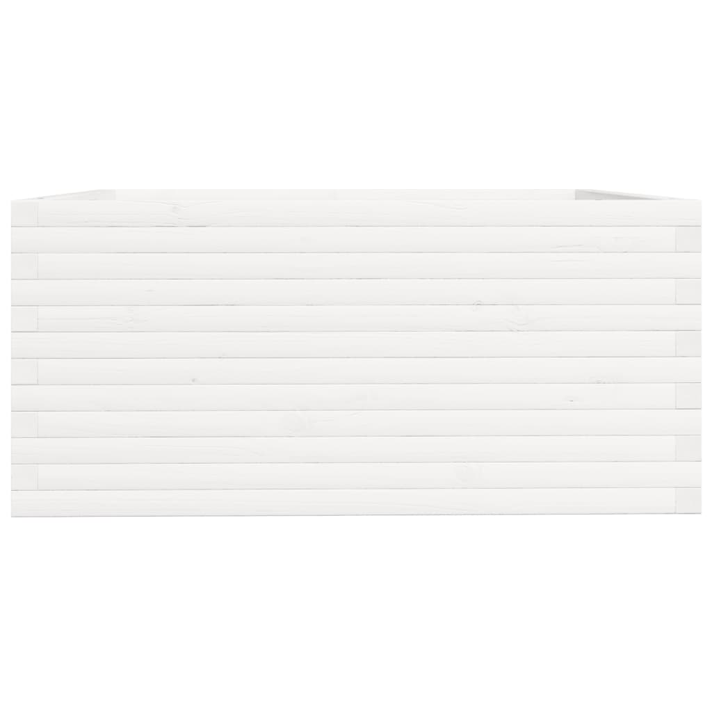 Fioriera da Giardino Bianca 100x100x49,5 Legno Massello di Pino 3282540