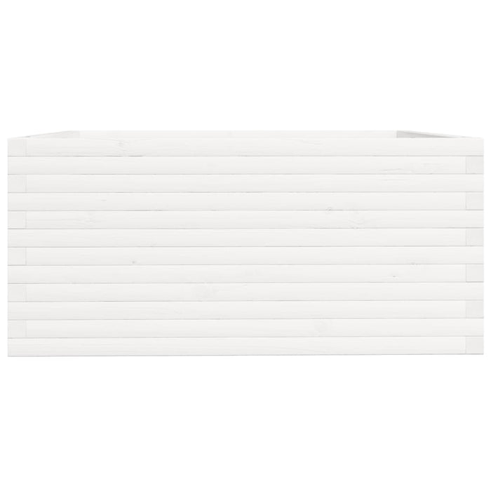 Fioriera da Giardino Bianca 100x100x49,5 Legno Massello di Pino 3282540