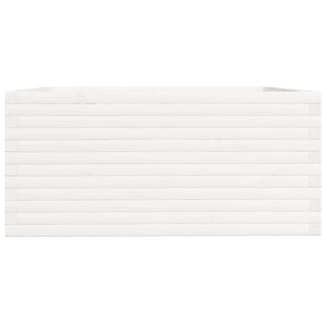 Fioriera da Giardino Bianca 100x100x49,5 Legno Massello di Pino