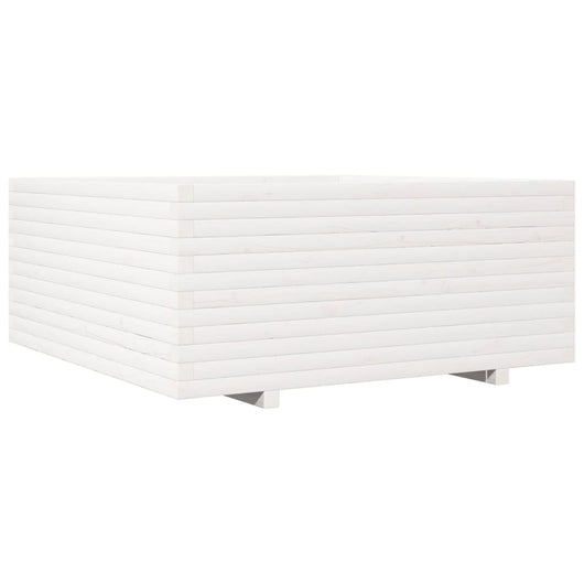 Vassoio per fioriera aiuola rialzata piante fiori terrazza giardino 110 x 110 x 49,5 cm legno di pino massiccio bianco 02_0037321