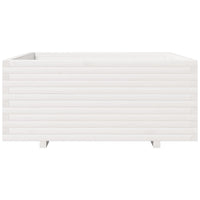 Fioriera da Giardino Bianca 110x110x49,5 cm Legno Massello Pino 3282545