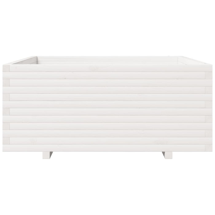 Fioriera da Giardino Bianca 110x110x49,5 cm Legno Massello Pino 3282545