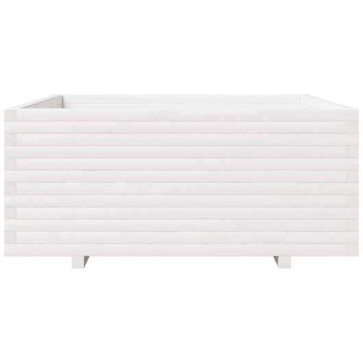 Vassoio per fioriera aiuola rialzata piante fiori terrazza giardino 110 x 110 x 49,5 cm legno di pino massiccio bianco 02_0037321