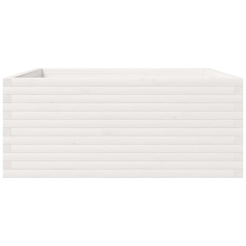Fioriera da Giardino Bianca 110x110x49,5 cm Legno Massello Pino 3282545