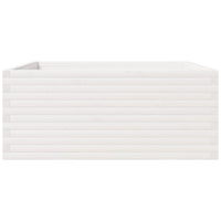 Fioriera da Giardino Bianca 110x110x49,5 cm Legno Massello Pino 3282545