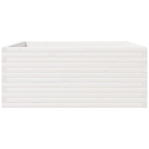 Fioriera da Giardino Bianca 110x110x49,5 cm Legno Massello Pino 3282545