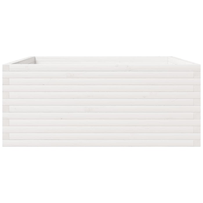 Fioriera da Giardino Bianca 110x110x49,5 cm Legno Massello Pino 3282545