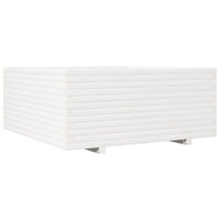 Fioriera da Giardino Bianca 110x110x49,5 cm Legno Massello Pino 3282545