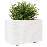 Fioriera da Giardino Bianca 70x40x49,5cm Legno Massello di Pino 3282550