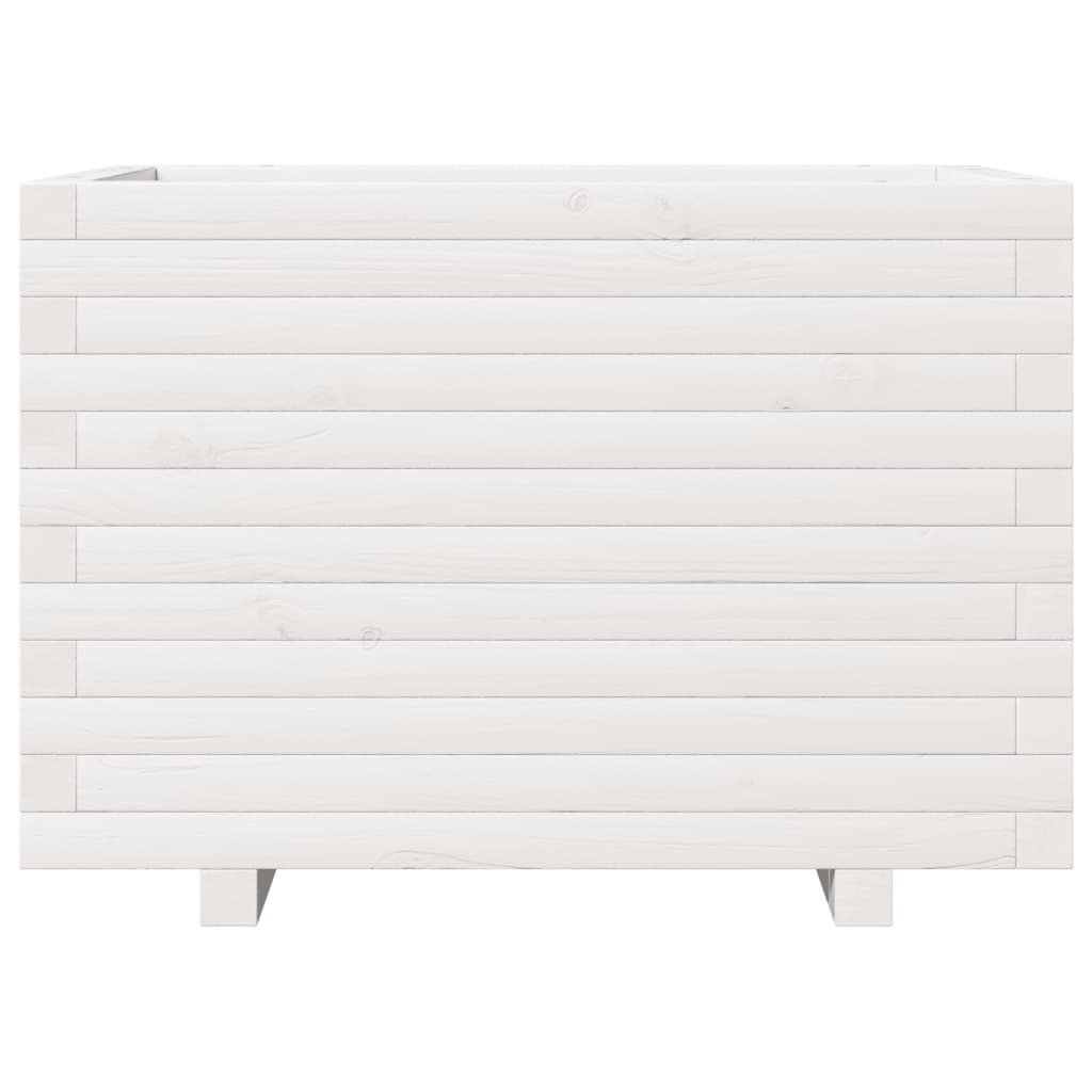 Vassoio per fioriera aiuola rialzata piante fiori terrazza giardino 70 x 40 x 49,5 cm legno di pino massiccio bianco 02_0037790