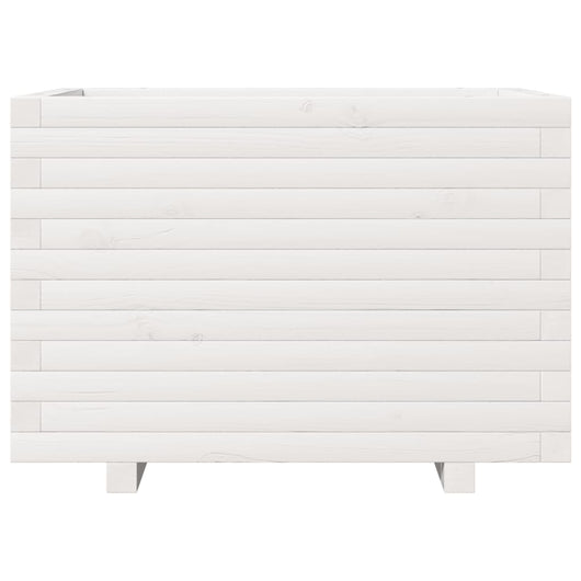 Vassoio per fioriera aiuola rialzata piante fiori terrazza giardino 70 x 40 x 49,5 cm legno di pino massiccio bianco 02_0037790