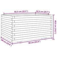 Vassoio per fioriera aiuola rialzata piante fiori terrazza giardino 90 x 60 x 49,5 cm legno di pino massiccio marrone 02_0038026