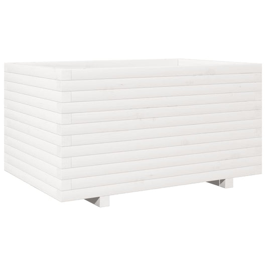 Vassoio per fioriera aiuola rialzata piante fiori terrazza giardino 90 x 60 x 49,5 cm legno di pino massiccio bianco 02_0038027