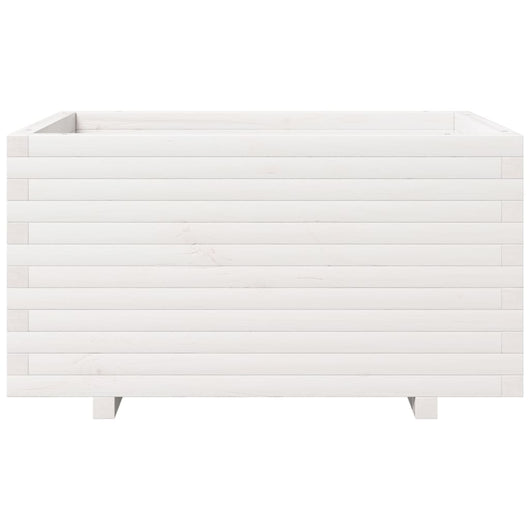 Vassoio per fioriera aiuola rialzata piante fiori terrazza giardino 90 x 60 x 49,5 cm legno di pino massiccio bianco 02_0038027