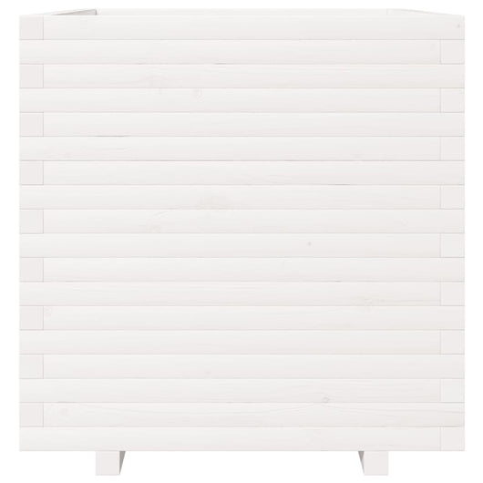 Vassoio per fioriera aiuola rialzata piante fiori terrazza giardino 70 x 70 x 72,5 cm legno di pino massiccio bianco 02_0037842