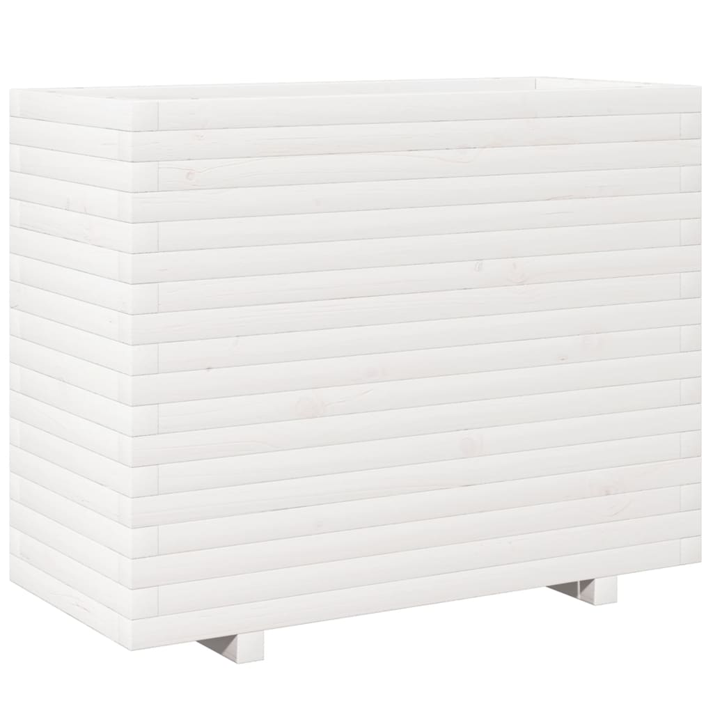 Vassoio per fioriera aiuola rialzata piante fiori terrazza giardino 90 x 40 x 72,5 cm legno di pino massiccio bianco 02_0037999