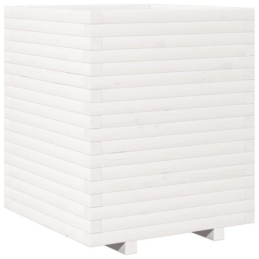 Vassoio per fioriera aiuola rialzata piante fiori terrazza giardino 60 x 60 x 72 cm legno di pino massiccio bianco 02_0037731