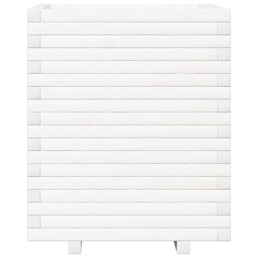 Vassoio per fioriera aiuola rialzata piante fiori terrazza giardino 60 x 60 x 72 cm legno di pino massiccio bianco 02_0037731