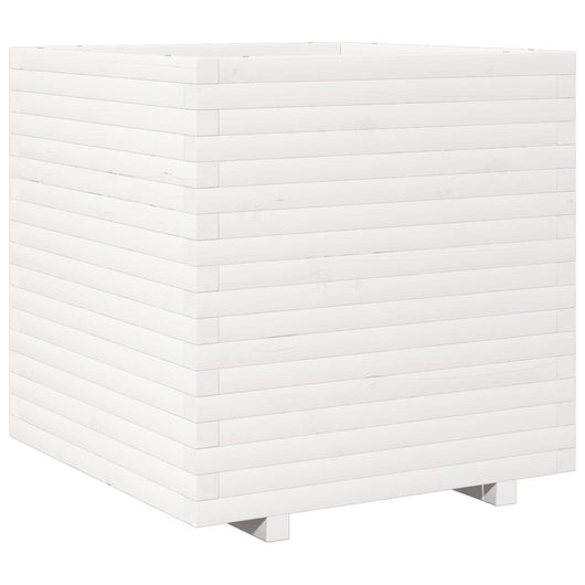 Vassoio per fioriera aiuola rialzata piante fiori terrazza giardino 70 x 70 x 72 cm legno di pino massiccio bianco 02_0037838