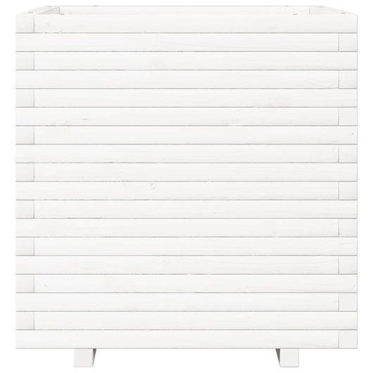 Vassoio per fioriera aiuola rialzata piante fiori terrazza giardino 70 x 70 x 72 cm legno di pino massiccio bianco 02_0037838