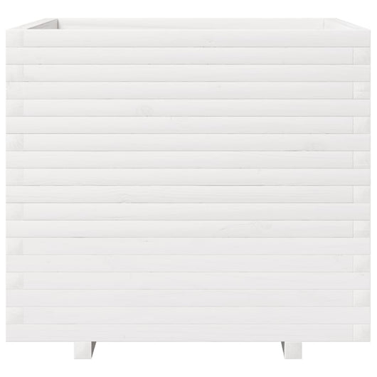 Vassoio per fioriera aiuola rialzata piante fiori terrazza giardino 80 x 80 x 72 cm legno di pino massiccio bianco 02_0037928