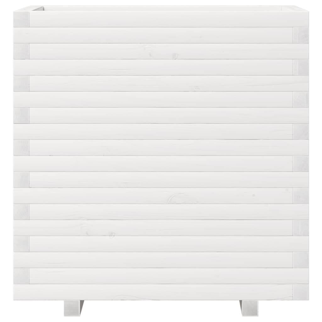 Fioriera da Giardino Bianca 70x40x72 cm Legno Massello di Pino 3282630