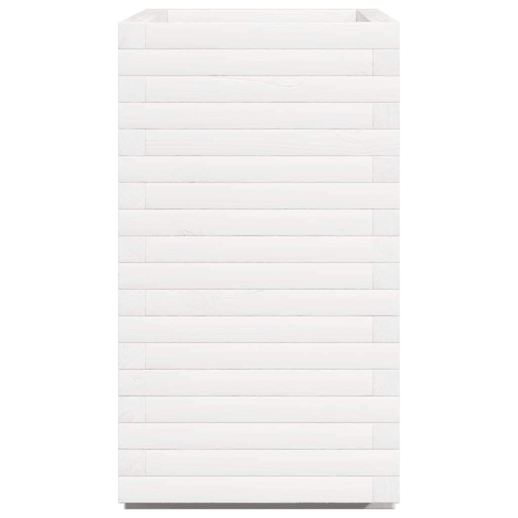 Fioriera da Giardino Bianca 70x40x72 cm Legno Massello di Pino 3282630