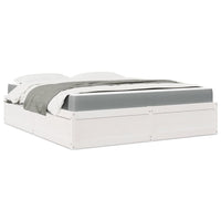 Letto con Materasso Bianco 180x200 cm in Legno Massello di Pino 3281926