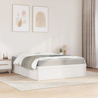 Letto con Materasso Bianco 160x200 cm in Legno Massello di Pino 3281929