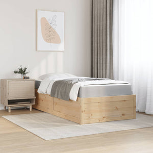 Letto con Materasso 90x190 cm in Legno Massello di Pino 3281955