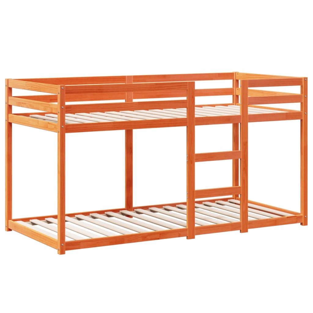 Letto a Castello con Tetto Cera 90x200 cm Legno Massello Pino 3281963