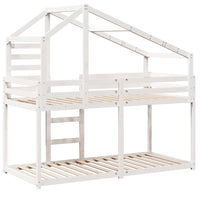 vidaXL Letto a Castello con Tetto Bianco 90x200 cm in Legno di Pino