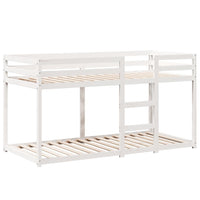 Letto a Castello senza Materasso-Struttura Letto a Castello Bianco 90x190cm Massello Pino 488553