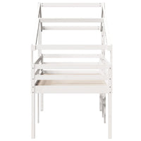 Letto a Soppalco con Tetto Bianco 80x200 cm in Legno di Pino