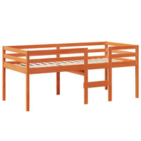 Letto a Soppalco con Tetto Cera 80x200 cm in Legno di Pino