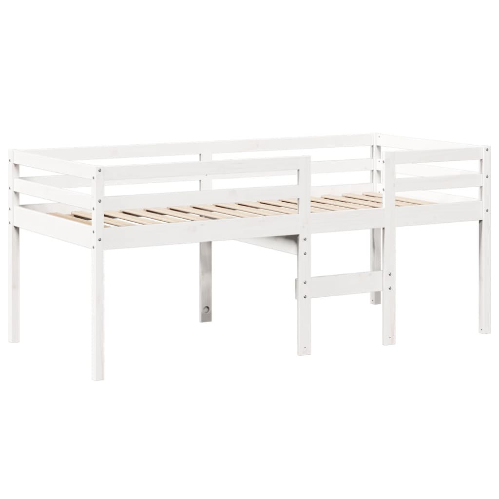 Letto a Soppalco con Tetto Bianco 90x200 cm in Legno di Pino 3281978