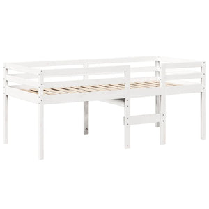 Letto a Soppalco con Tetto Bianco 90x200 cm in Legno di Pino 3281978