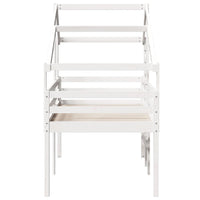 vidaXL Letto a Soppalco con Tetto Bianco 90x190 cm in Legno di Pino